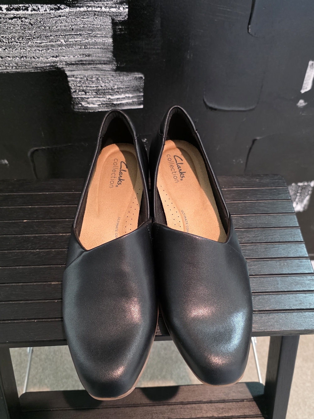 Clarks Black Slip-On Women's Flats
